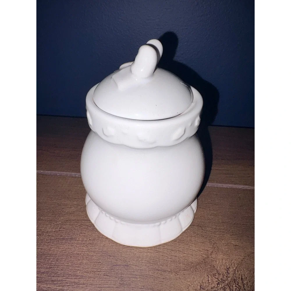 Precious Moments 1994 Happy Holly Days Ceramic Jar Bow Lid Enesco Christmas
